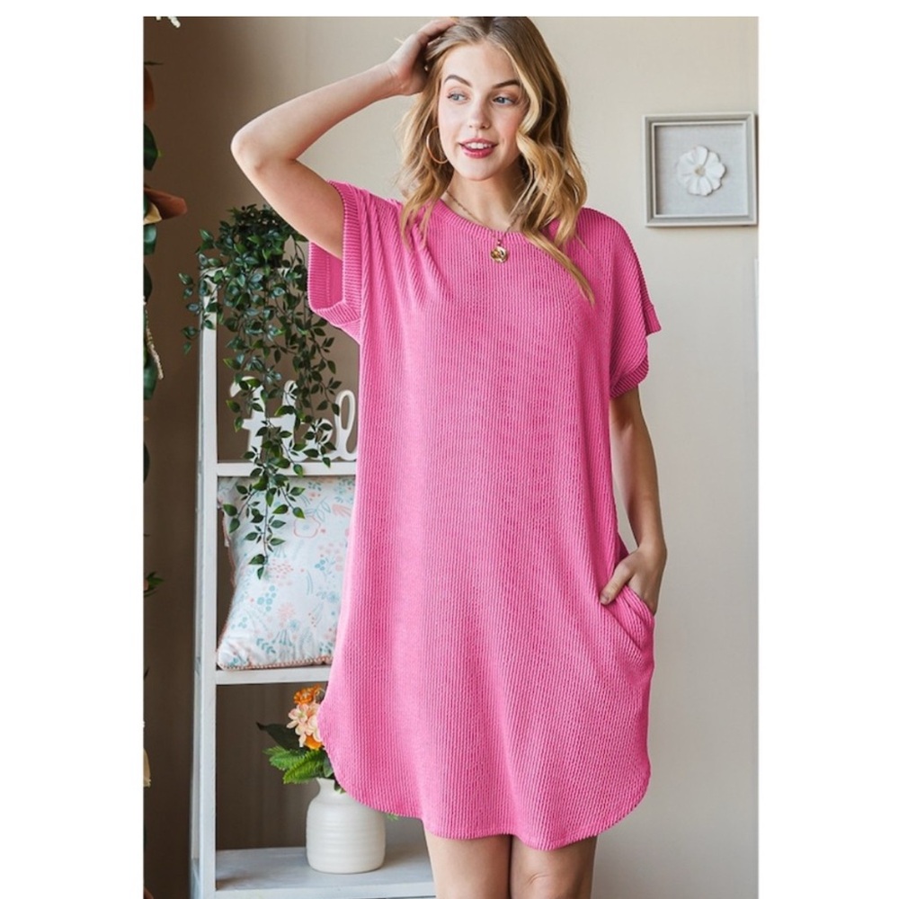 Pink textured Dress